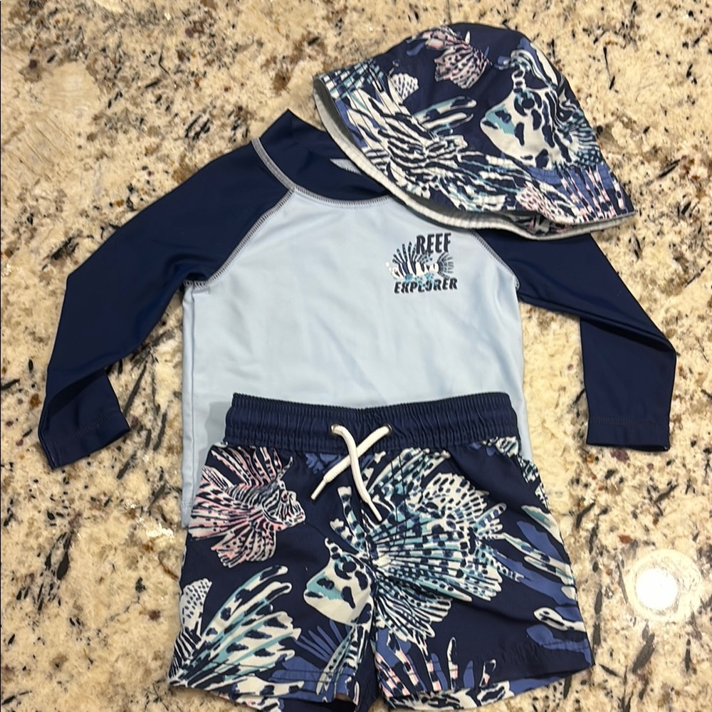 Carters swim set with hat - Blue